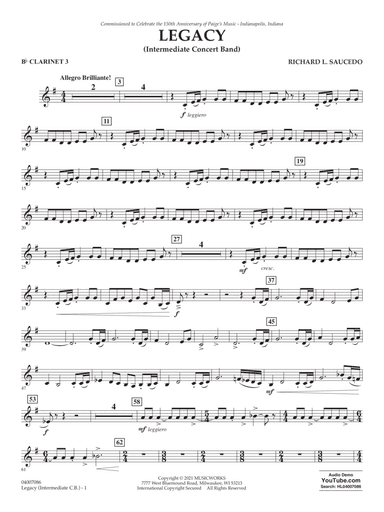 Legacy (Intermediate Version) - Bb Clarinet 3