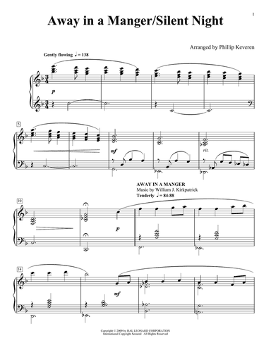 Away In A Manger/Silent Night (arr. Phillip Keveren)