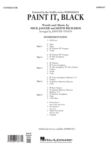 Paint It, Black (arr. Johnnie Vinson) - Conductor Score (Full Score)