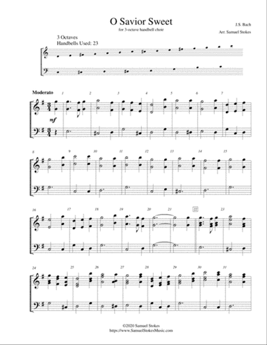 O Savior Sweet (O Jesus So Sweet) - for 3-octave handbell choir