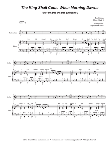The King Shall Come When Morning Dawns (with "O Come, O Come, Emmanuel") (Baritone Sax and Piano)
