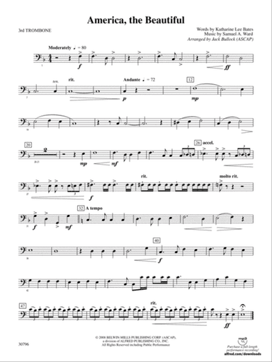 America, the Beautiful: 3rd Trombone