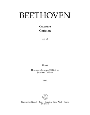 Overture "Coriolan" for Orchestra, op. 62