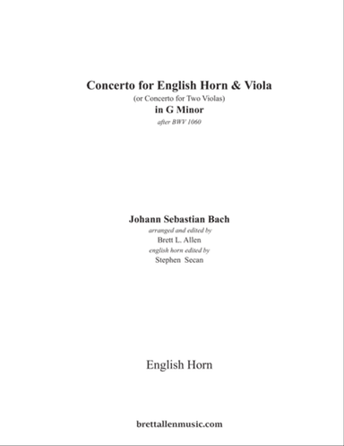 Concerto for English Horn and Viola in G Minor SOLO INSTRUMENTS & PIANO