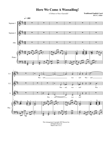 Here We Come a Wassailing!