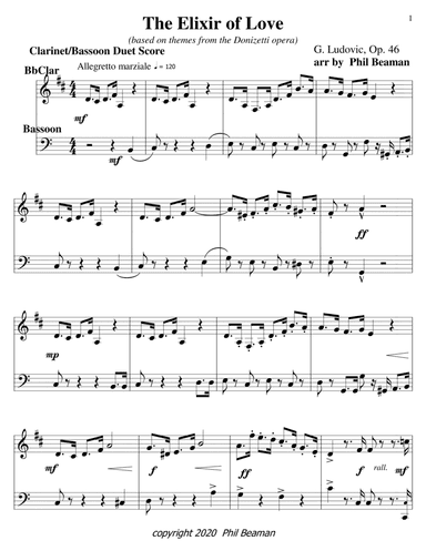 The Elixir of Love-clarinet-bassoon duet