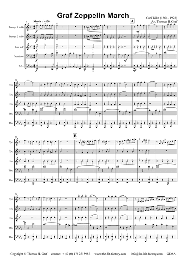 Graf Zeppelin Marsch - The Conqueror - Brass Quintet - Eb