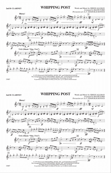 Whipping Post: 2nd B-flat Clarinet