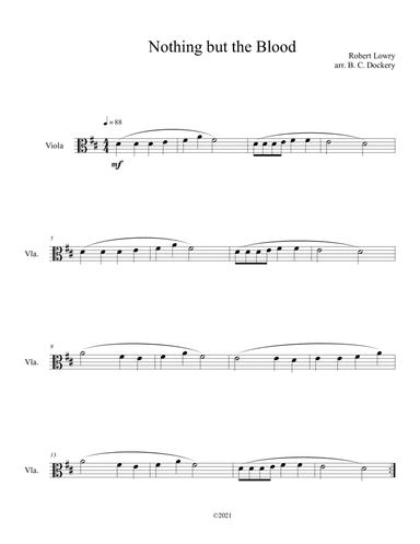 Nothing But the Blood (Viola Solo)