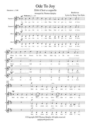 Ode To Joy (SSAA a cappella)