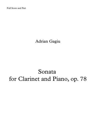 Clarinet Sonata, op. 78