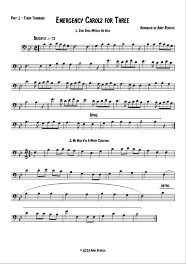 Emergency Carols for Three Low Brass