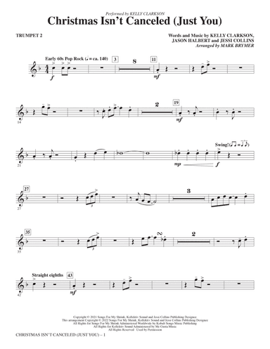 Christmas Isn't Canceled (Just You) (arr. Mark Brymer) - Trumpet 2