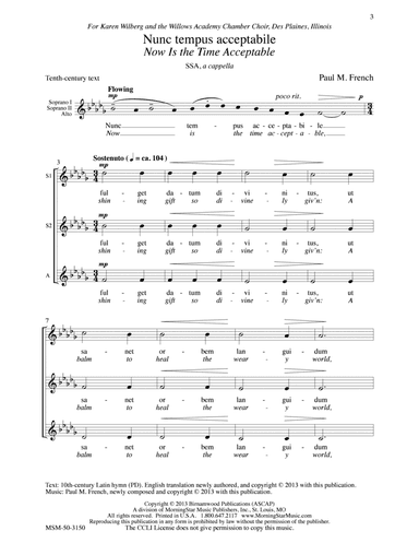 Nunc tempus acceptabile Now Is the Time Acceptable