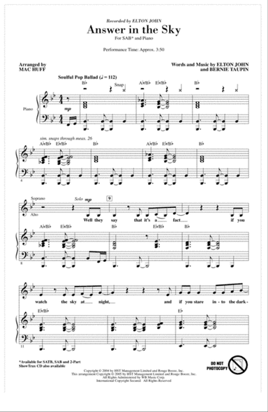 Answer In The Sky (arr. Mac Huff)