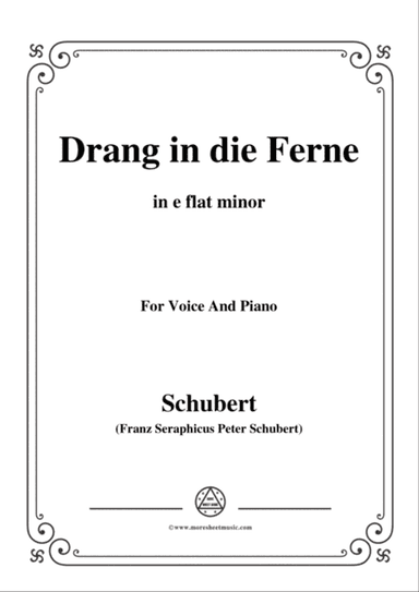 Schubert-Drang in die Ferne,Op.71,in e flat minor,for Voice&Piano