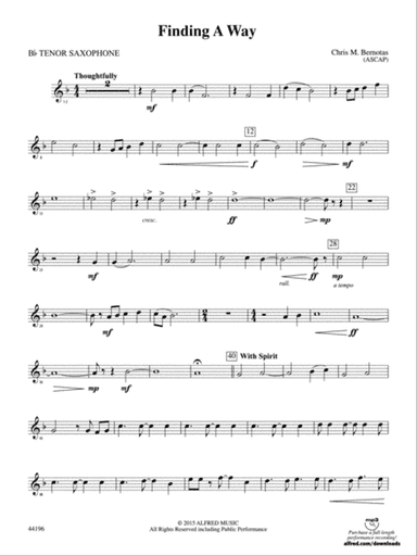 Finding a Way: B-flat Tenor Saxophone
