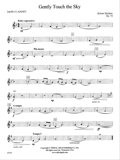 Gently Touch the Sky: 2nd B-flat Clarinet