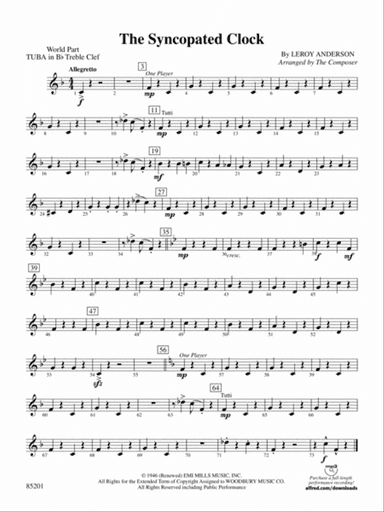 The Syncopated Clock: (wp) B-flat Tuba T.C.