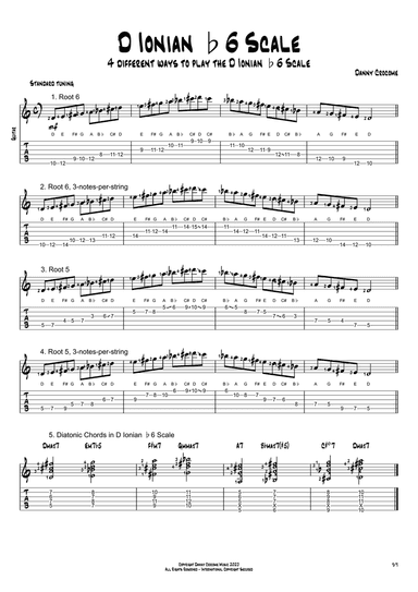 D Ionian b6 Scale (4 Ways to Play)