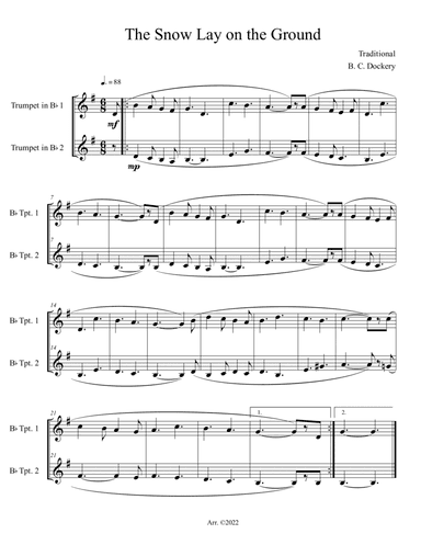 The Snow Lay on the Ground (Trumpet Duet)