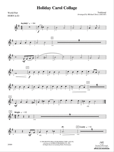 Holiday Carol Collage: (wp) 1st Horn in E-flat