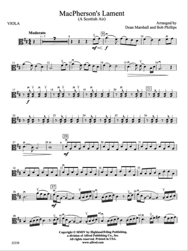 MacPherson's Lament (A Scottish Air): Viola