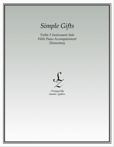 Simple Gifts (treble F instrument solo)