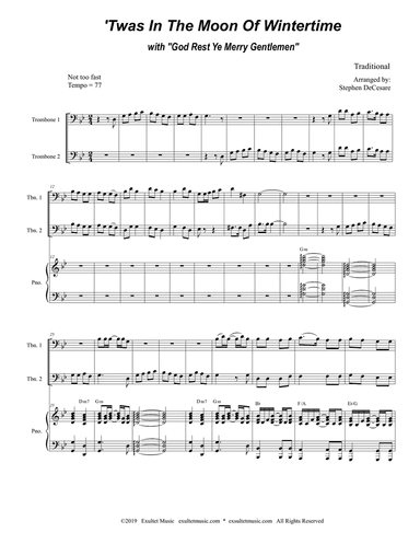 'Twas In The Moon Of Wintertime (with "God Rest Ye Merry Gentlemen") (Trombone Duet)