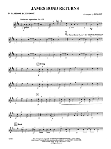 James Bond Returns: E-flat Baritone Saxophone