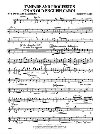 Fanfare and Processional on an Old English Carol: E-flat Alto Saxophone