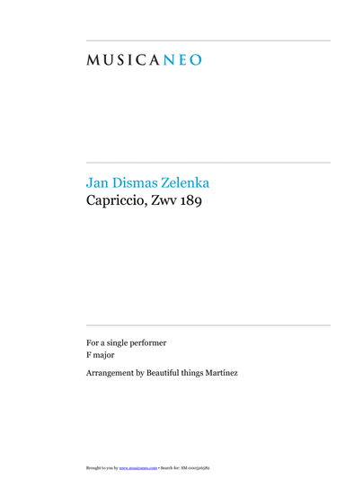 Zwv 189 Capriccio-Jan Dismas Zelenka