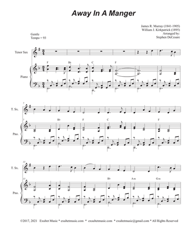 Away In A Manger (Tenor Saxophone and Piano)