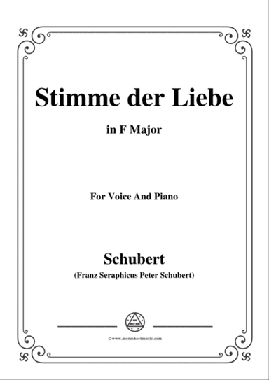 Schubert-Stimme der Liebe,D.187,in F Major,for voice and piano