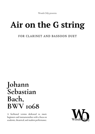 Air on the G String by Bach for Clarinet and Bassoon Duet