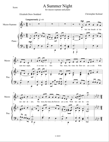 A Summer Night (Mezzo Soprano and Piano)