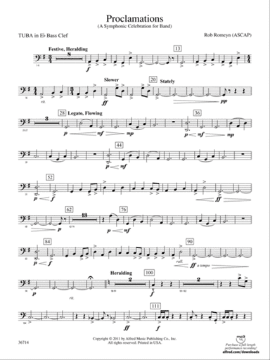 Proclamations: (wp) E-flat Tuba B.C.
