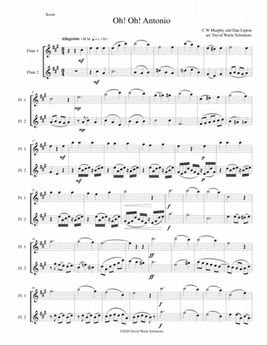 Oh! Oh! Antonio for 2 flutes