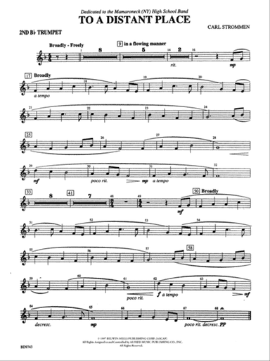 To a Distant Place: 2nd B-flat Trumpet