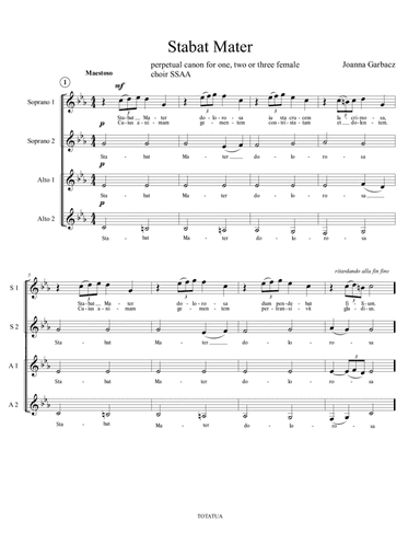 Stabat Mater canon SSAA