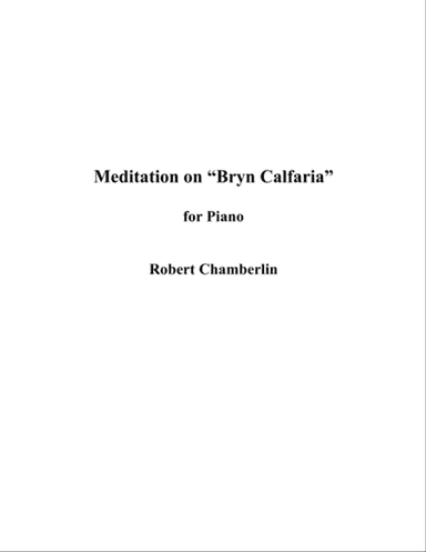 Meditation on "Bryn Calfaria" for Piano