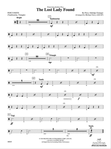 The Lost Lady Found: 1st Percussion