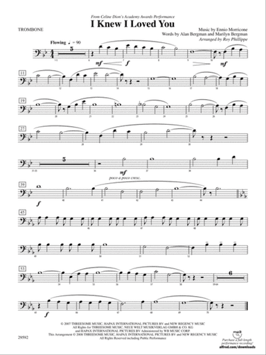 I Knew I Loved You: 1st Trombone