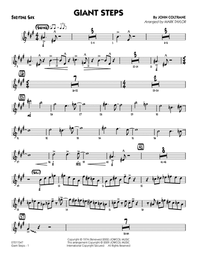 Giant Steps (arr. Mark Taylor) - Baritone Sax