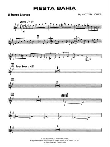 Fiesta Bahia: E-flat Baritone Saxophone