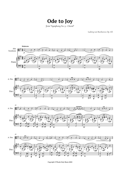 Ode to Joy by Beethoven for Alto Trombone and Piano