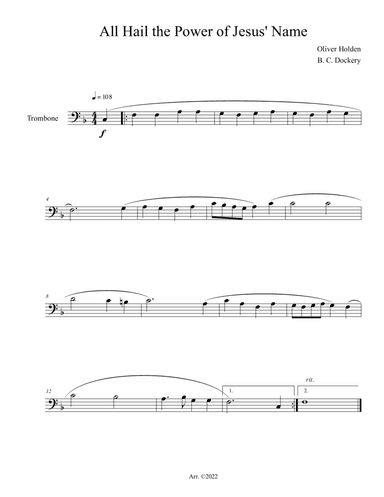 All Hail the Power of Jesus' Name (Trombone Solo)