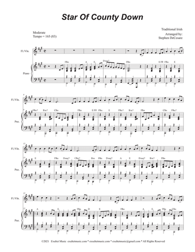 Star Of County Down (Flute or Violin solo and Piano)
