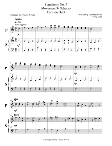 Beethoven Symphony No. 7, Scherzo,Carillon DUET