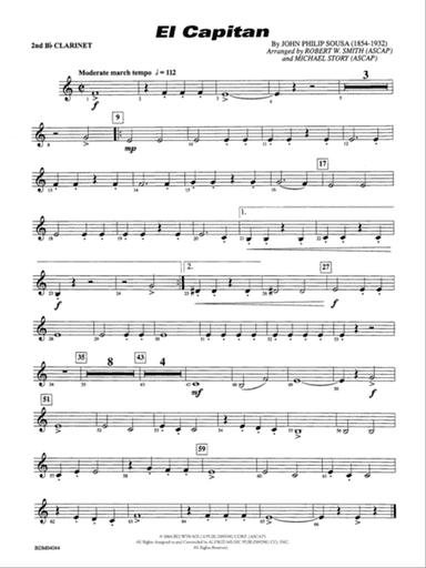 El Capitan: 2nd B-flat Clarinet